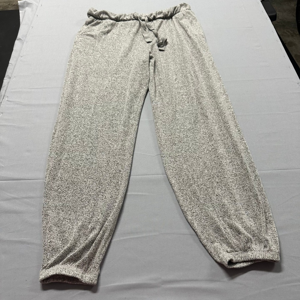 Jaclyn Intimates Womens Gray Marled Knit Lounge Jogger Pants Size Large